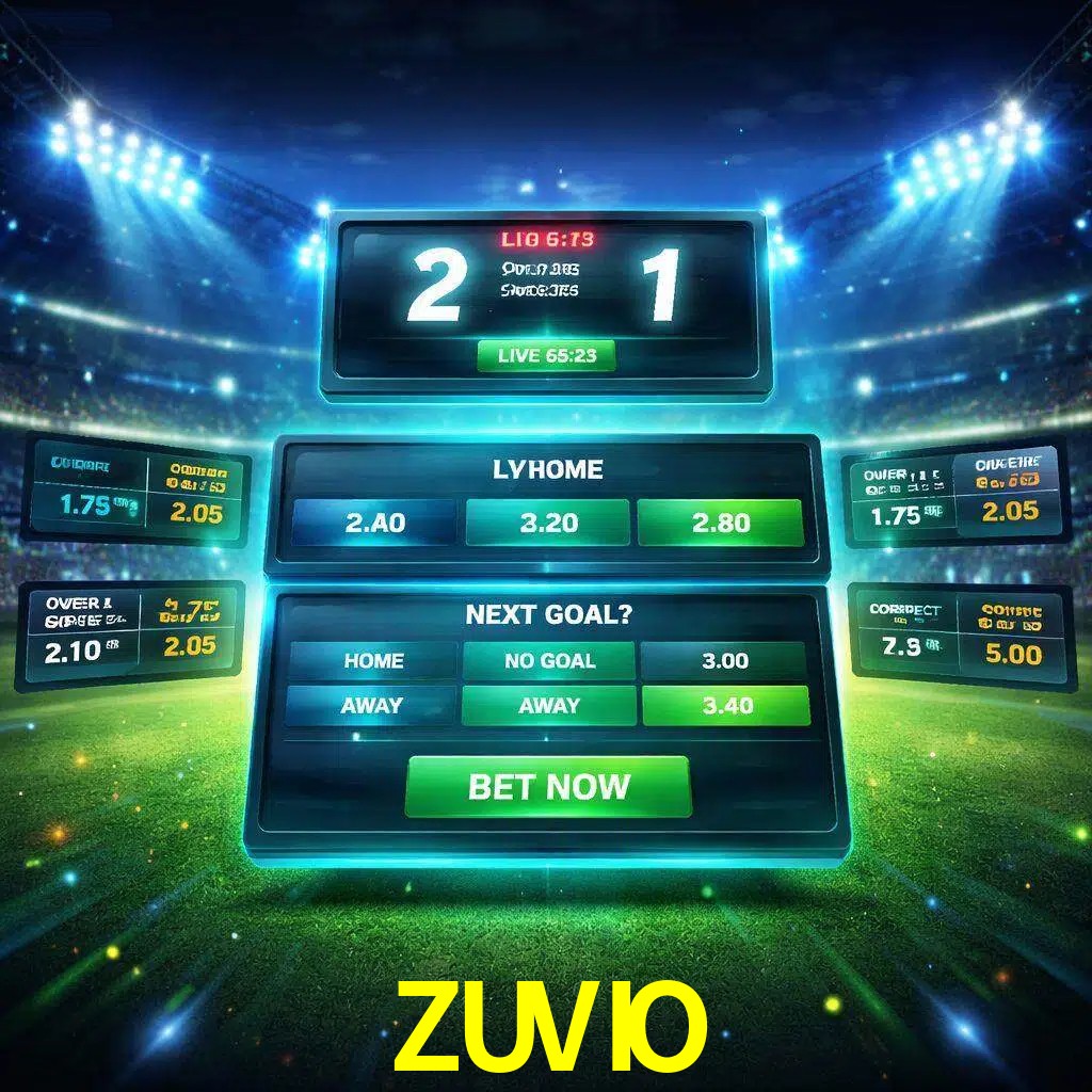 Vista de apuestas en vivo ZUVIO durante un partido en curso