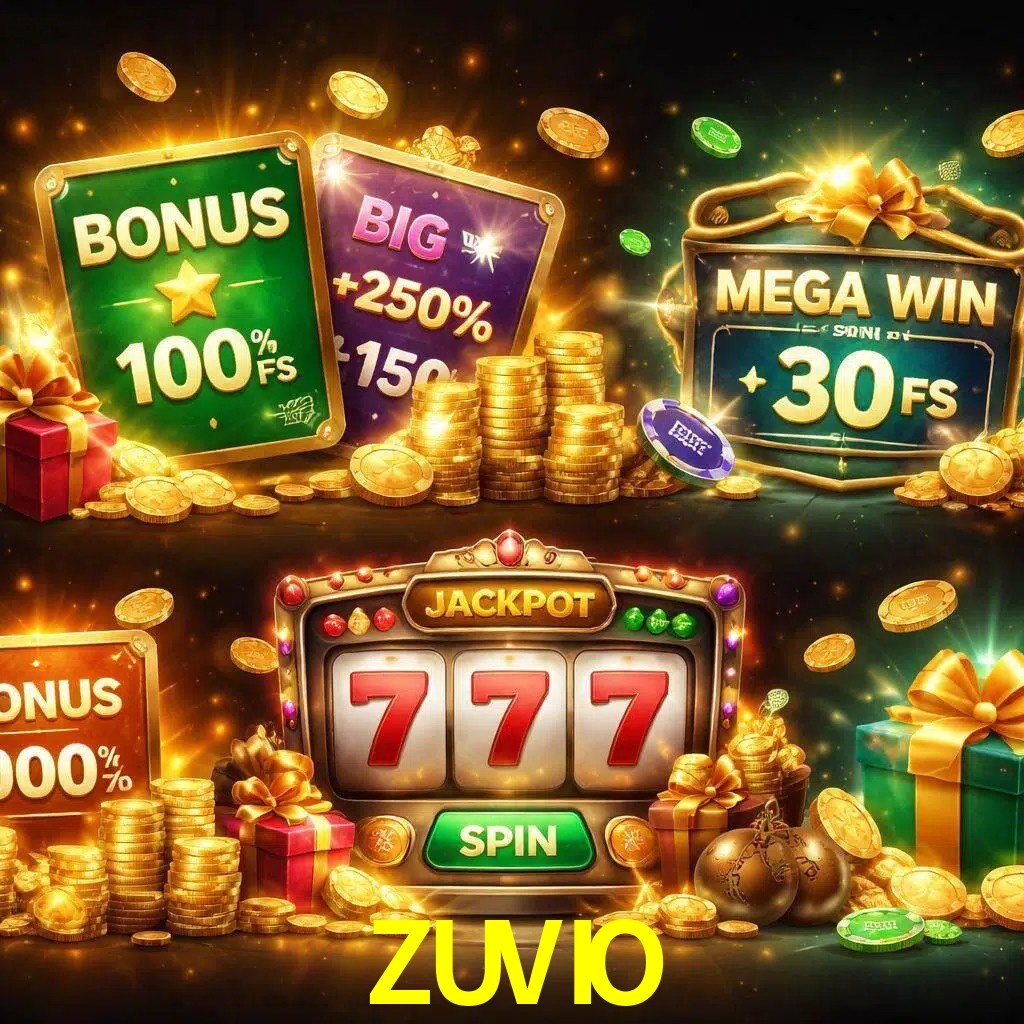Tipos de bonos ZUVIO incluyendo recompensas de bienvenida y promociones continuas